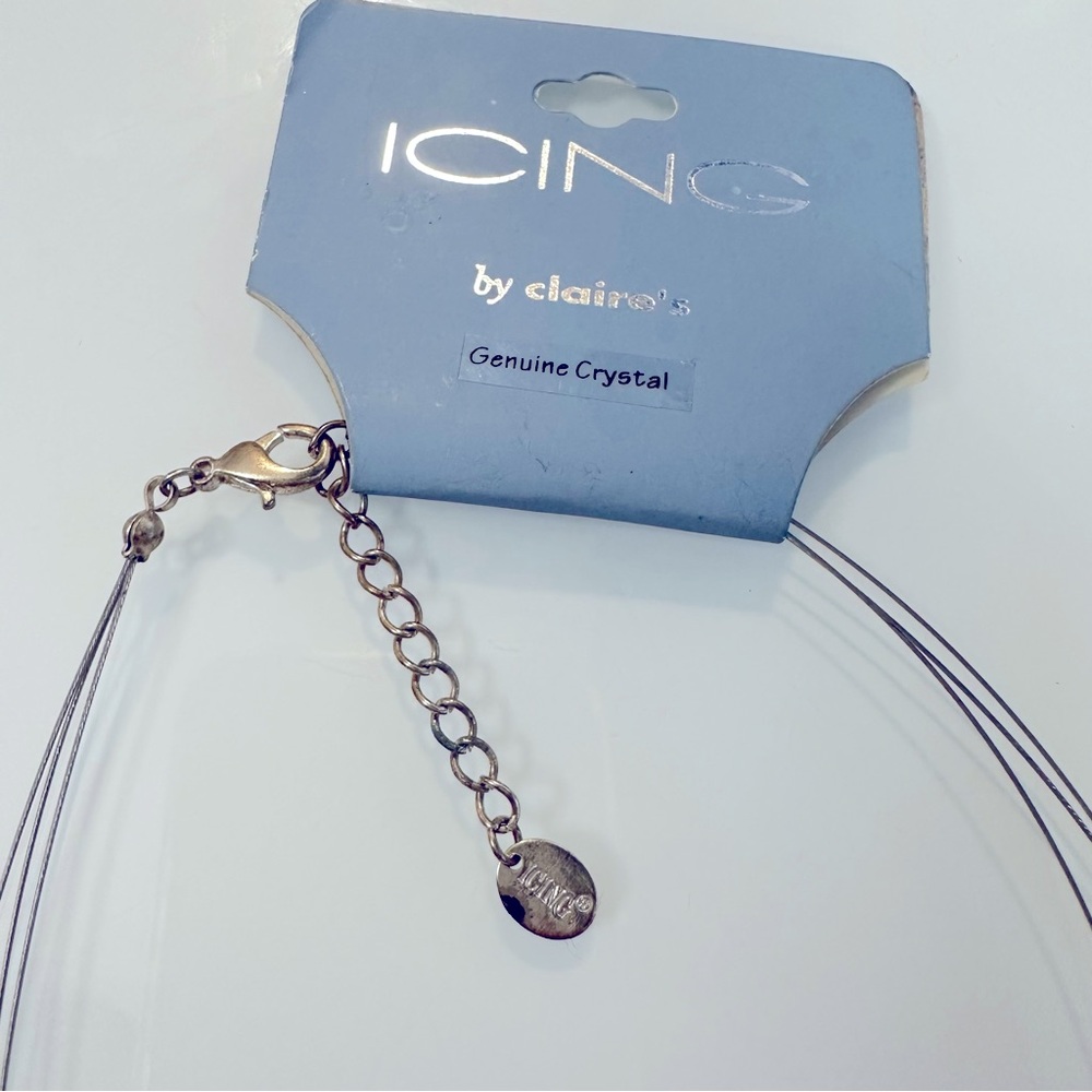 Y2K ICING by Claire’s 3 Strand Wire Choker with Genuine Crystal - Picture 10 of 16